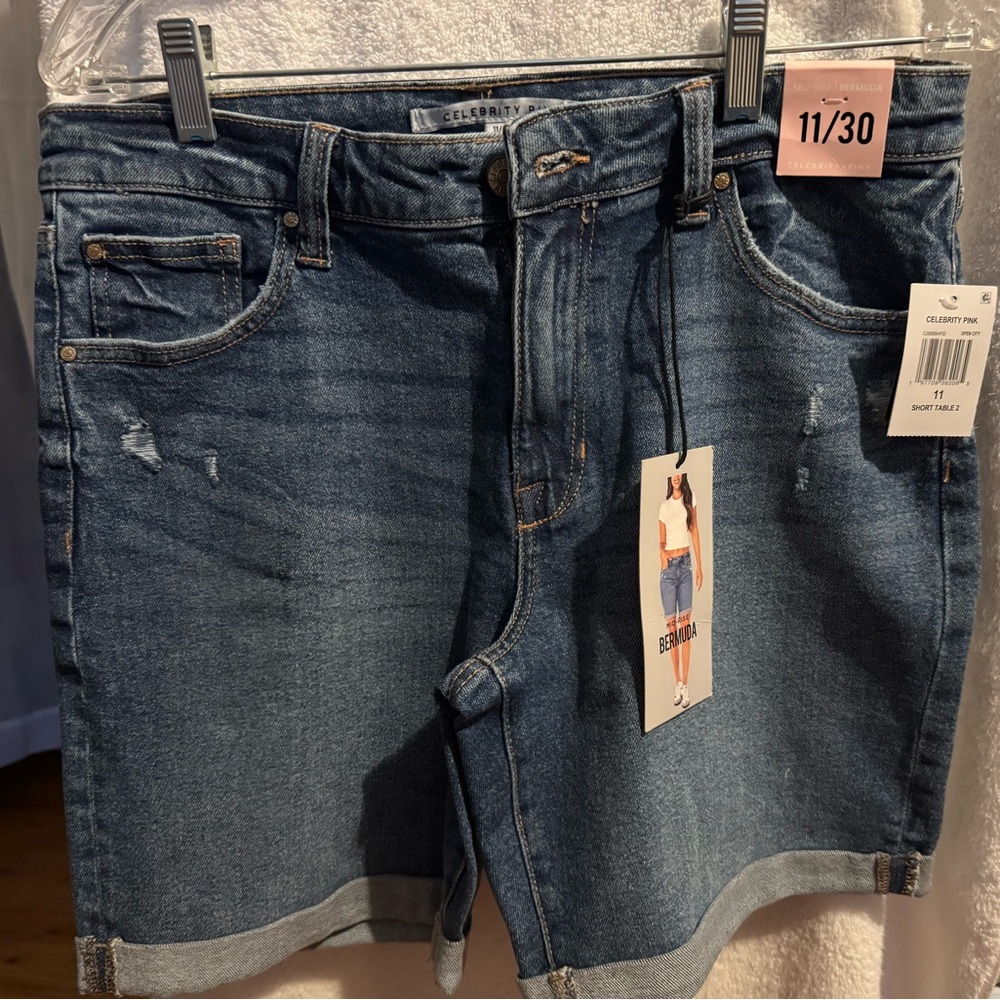 Celebrity Pink Blue Denim Bermuda shorts